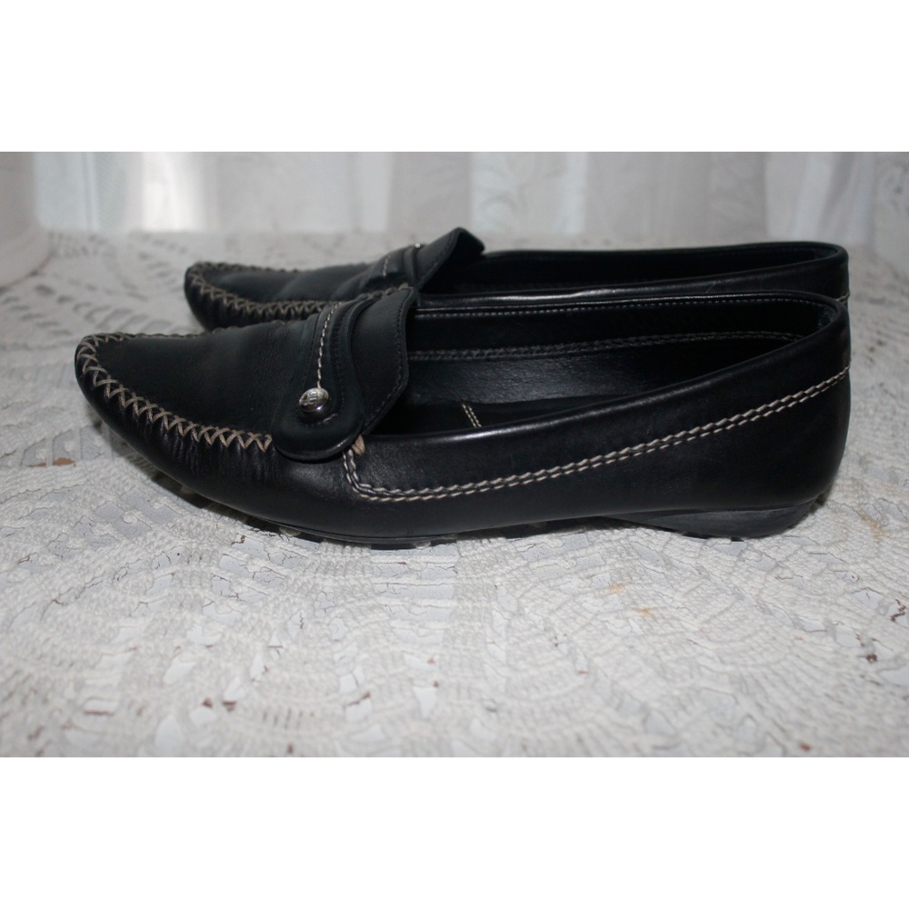 Christian Dior Black Leather Shoes Flat Loafer 6.5